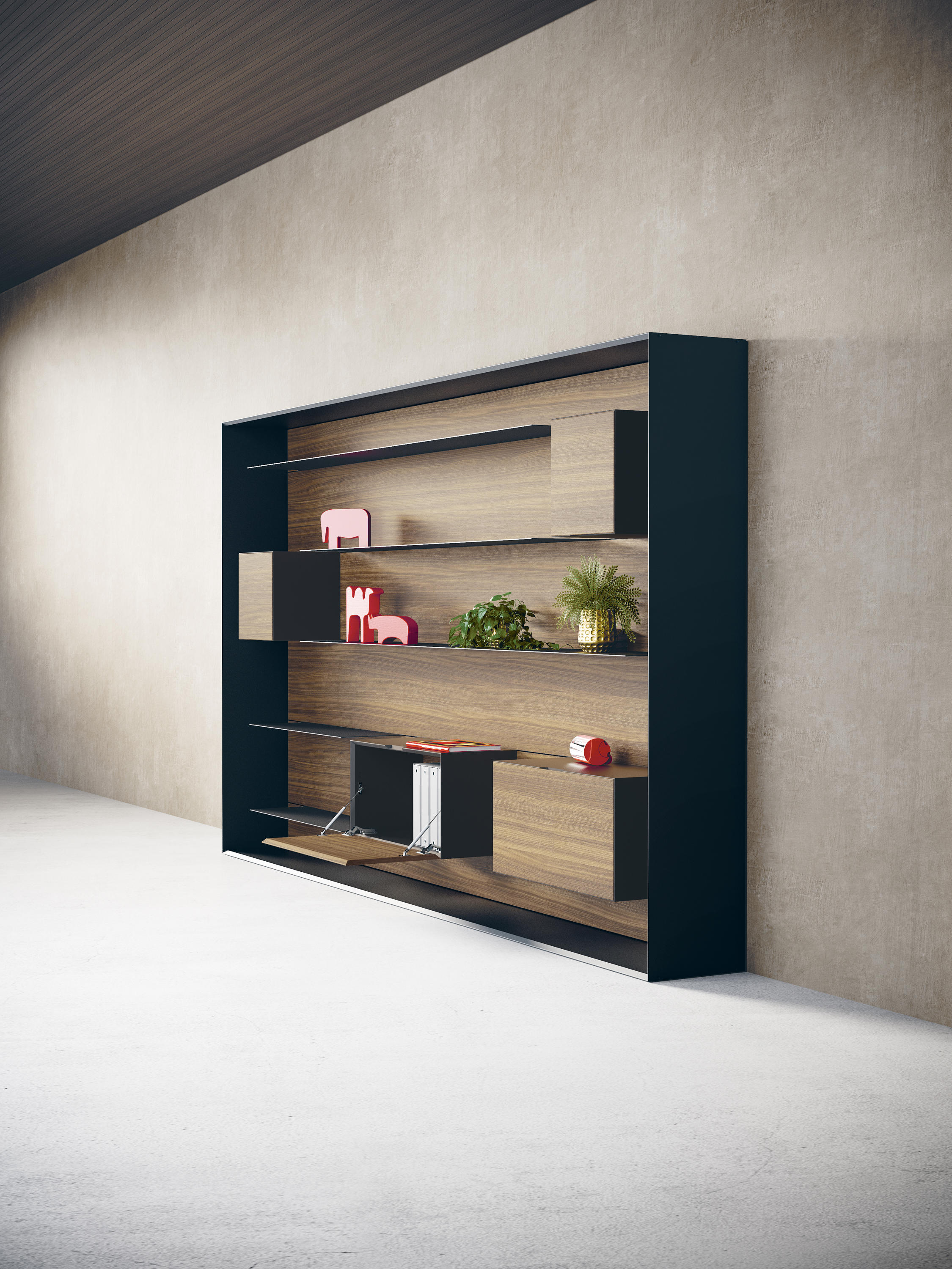 [创意家具 - 储物|装饰架|办公家具|设计师家具|Outline 办公室书架/开放式木制书架]