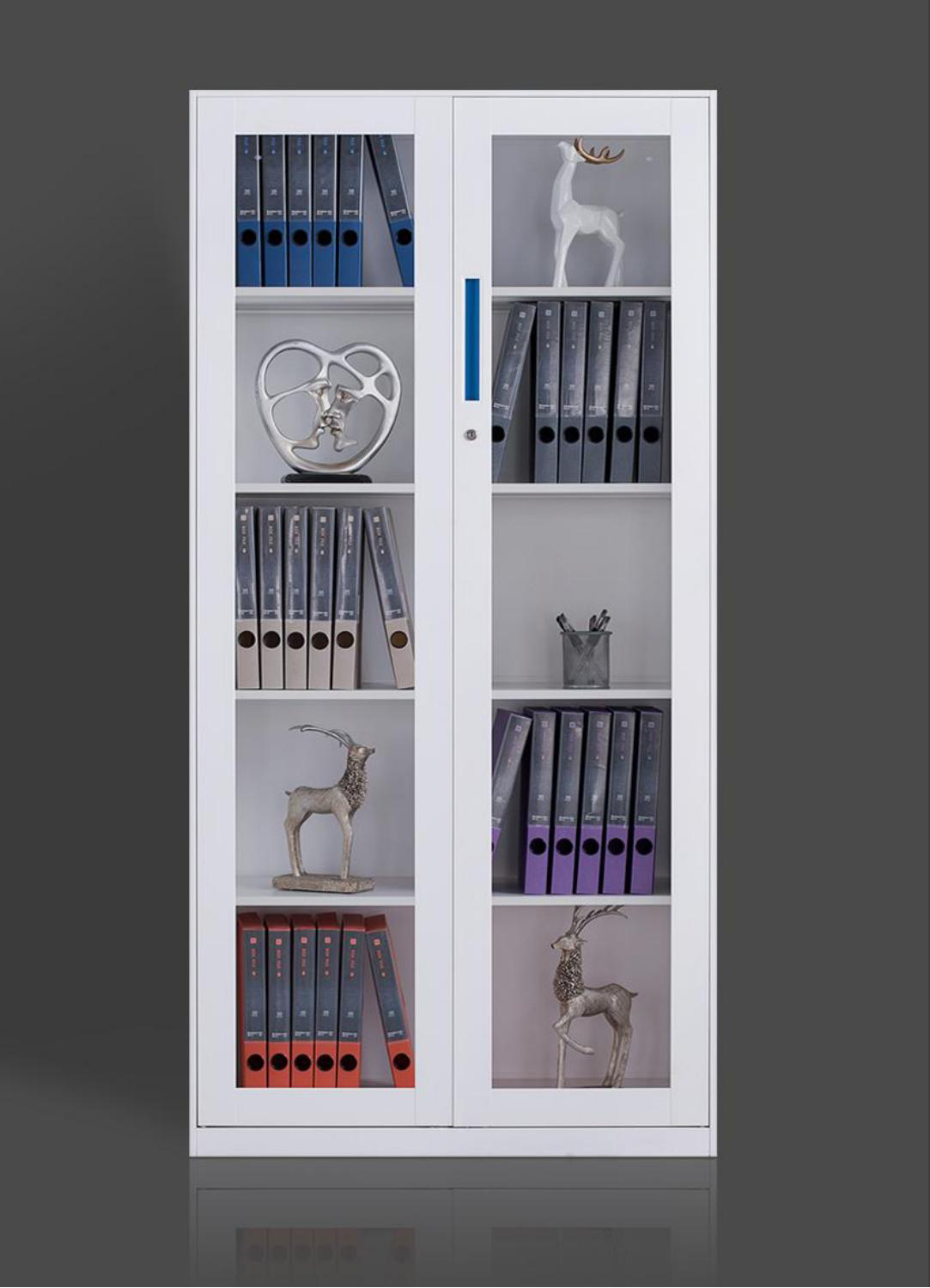 [钢制文件柜|文件柜系列|办公家具|设计师家具|对开玻璃门钢制文件柜]