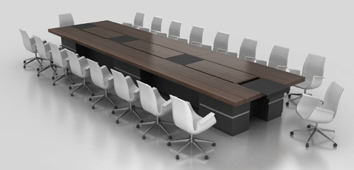 [会议台|实木会议台|办公家具|设计师家具|品茗经典会议台]