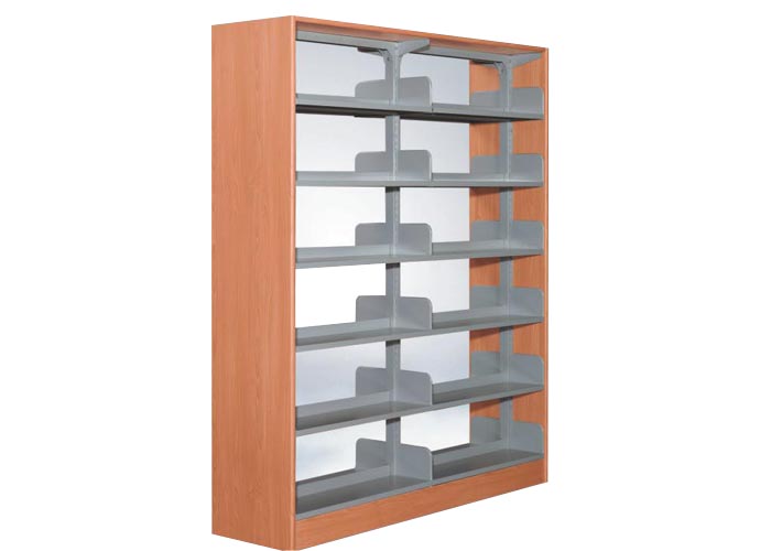 [图书馆家具|图书架|办公家具|设计师家具|六层单柱双面书架]