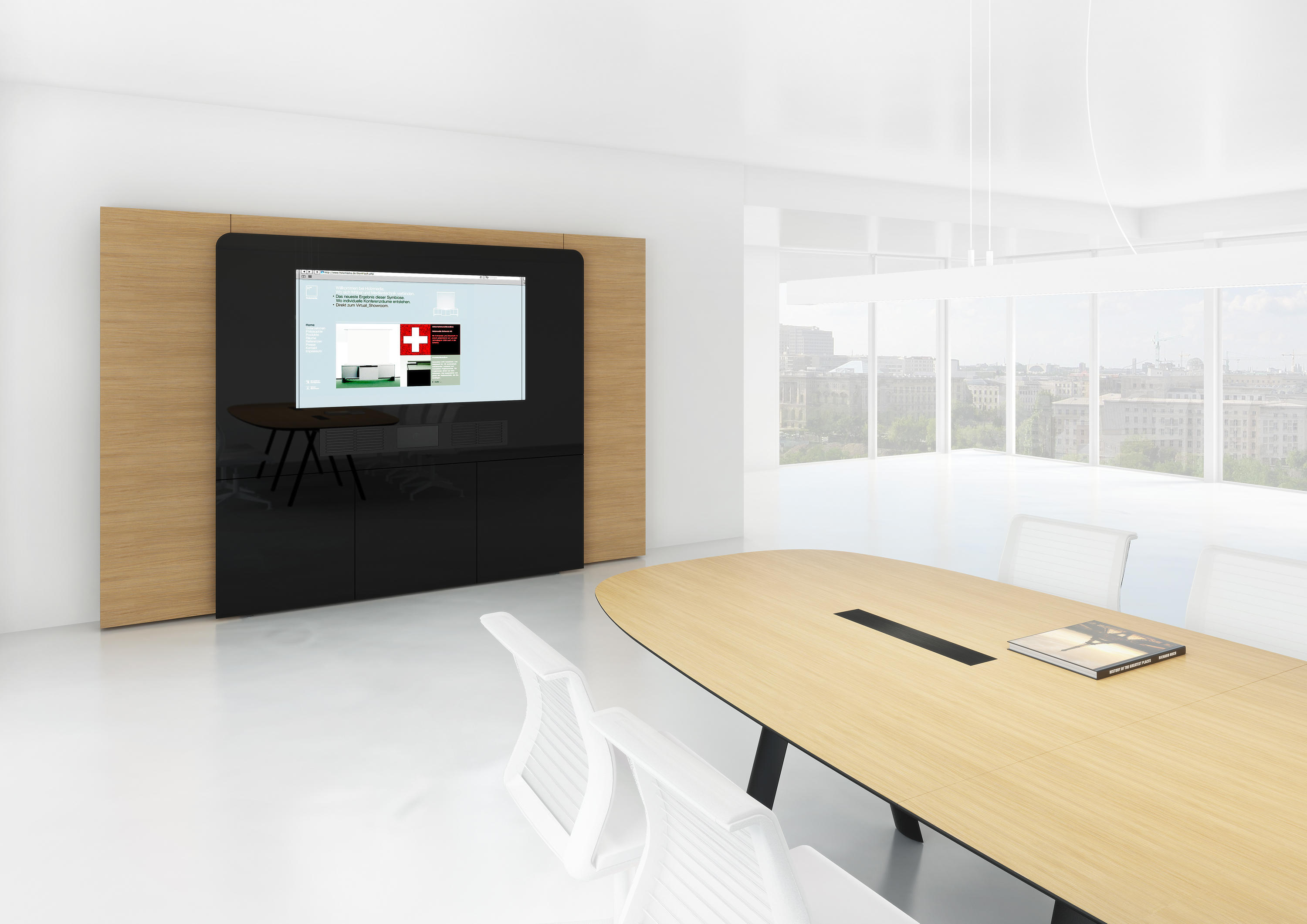 HUB视频系统|HUB视频应用|办公家具|设计师家具|W4视频会议系统桌