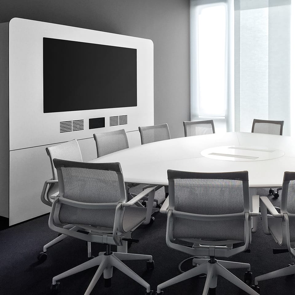 HUB视频系统|HUB视频应用|办公家具|设计师家具|W4视频会议系统桌